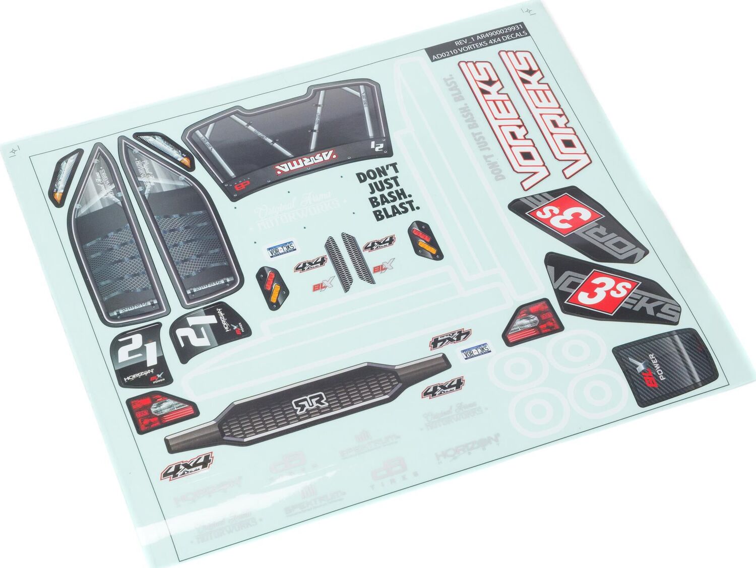 1/10 Clear Body with Decals and Window Masks: VORTEKS 4X4 BLX